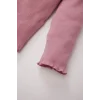 Defacto Y1122 Bordo Kız Bebek 2li Takım Çiçekli Fitilli Kaşkorse Uzun Kollu Tişört Üst Beli Lastikli Alt
