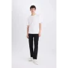 Defacto E6111 Siyah Sergio Regular Fit Normal Bel Boru Paça Jean Pantolon