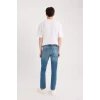 Defacto E5429 Mavi Pedro Slim Fit Dar Kalıp Normal Bel Dar Paça Jean Pantolon