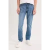 Defacto B8418 Mavi Pedro Slim Fit Dar Kalıp Normal Bel Dar Paça Jean Pantolon