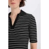 Defacto E6792 Siyah Bodycon Vücudu Saran Polo Yaka Fitilli Kaşkorse Kısa Kollu Midi Elbise