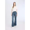 Defacto D7975 Mavi Straight Wide Yüksek Bel Geniş Paça Jean Kar Yıkamalı Pantolon