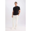Defacto M6609 Siyah Slim Fit Dar Kesim Basic Düz Kısa Kollu Polo Tişört