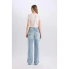 Defacto E4269 Mavi 90s Wide Leg Yüksek Bel Uzun Jean Yıkamalı Pantolon