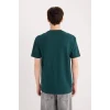 Defacto D5495 Yeşil Regular Fit Bisiklet Yaka Baskılı Kısa Kollu Ağır Kumaş Tişört