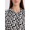 Defacto I8266 Siyah Regular Fit  Baskılı Uzun Kollu Gömlek