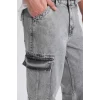 Defacto D7263 Gri Relax Fit Rahat Kesim Kargo Cepli Geniş Paça Jean Pantolon