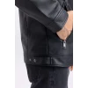 Defacto D6241 Siyah Su İtici Slim Fit Dar Kesim Dik Yaka Fermuarlı Suni Deri Mont
