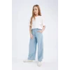 Defacto D7103 Mavi Kız Çocuk Wide Leg Geniş Bol Paça Jean Pantolon