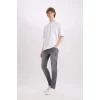 Defacto E2740 Gri Carlo Skinny Fit Ekstra Dar Kalıp Normal Bel Ekstra Dar Paça Jean Pantolon
