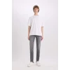 Defacto E2740 Gri Carlo Skinny Fit Ekstra Dar Kalıp Normal Bel Ekstra Dar Paça Jean Pantolon