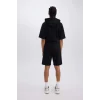 Defacto C5902 Siyah DeFactoFit Kısa Paça Skuba Dalgıç Kumaş Sporcu Şort