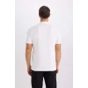 Defacto M6609 Beyaz Slim Fit Dar Kesim Basic Düz Kısa Kollu Polo Tişört