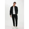 Defacto A3865 Siyah Slim Fit Bomber Mont Ceket Dar Kesim Kolej Yaka Fermuarlı Çift Cepli Mevsimlik Baharlık Hafif