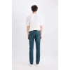 Defacto B0398 Yeşil Pedro Slim Fit Dar Kalıp Normal Bel Dar Paça Jean Pantolon