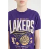 Defacto D9544 Mor Erkek Çocuk NBA Los Angeles Lakers Kısa Kollu Tişört