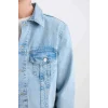 Defacto D8306 Mavi Regular Fit Mevsimlik Baharlık Jean Ceket