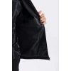 Defacto D8525 Siyah Su İtici Slim Fit Dar Kesim Dik Yaka Fermuarlı Suni Deri Mont
