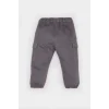 Defacto E2010 Gri Erkek Bebek Beli Paçası Lastikli Cepli Gabardin Pantolon