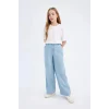 Defacto D7103 Mavi Kız Çocuk Wide Leg Geniş Paça Jean Pantolon