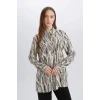 Defacto E0786 Siyah Regular Fit Desenli Uzun Kollu Gömlek Tunik