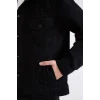 Defacto E4990 Siyah Regular Fit Mevsimlik Baharlık Jean Ceket