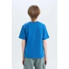 Defacto D9561 Mavi Erkek Çocuk Kısa Kollu Tişört