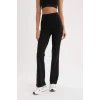 Defacto C5275 Siyah DeFactoFit Flare Fit Beli Saran İspanyol Paça Standart Boy Sporcu Eşofman Altı