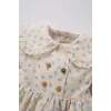 Defacto D9568 Bej Kız Bebek Çiçekli Uzun Kollu Twill Elbise