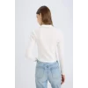 Defacto E7938 Beyaz Fitted Polo Yaka Basic Düz Modal Uzun Kollu Tişört