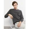 LCW Casual ANTRASİT Bisiklet Yaka Uzun Kollu Baskılı Erkek Kalın Sweatshirt
