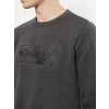 LCW Casual ANTRASİT Bisiklet Yaka Uzun Kollu Baskılı Erkek Kalın Sweatshirt