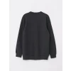 LCW Casual ANTRASİT Bisiklet Yaka Uzun Kollu Baskılı Erkek Kalın Sweatshirt