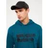 LCW Casual PETROL Uzun Kollu Baskılı Erkek Kalın Hoodie