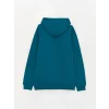LCW Casual PETROL Uzun Kollu Baskılı Erkek Kalın Hoodie