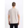 Defacto B4318 Gri Regular Fit Bisiklet Yaka Baskılı Kısa Kollu Tişört
