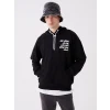 LCW Casual SİYAH Uzun Kollu Baskılı Erkek Hoodie
