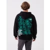 LCW Casual SİYAH Uzun Kollu Baskılı Erkek Hoodie