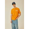 Defacto B4219 Turuncu Regular Fit Bisiklet Yaka Sırt Baskılı Kısa Kollu Ağır Kumaş Tişört