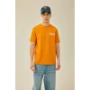 Defacto B4219 Turuncu Regular Fit Bisiklet Yaka Sırt Baskılı Kısa Kollu Ağır Kumaş Tişört