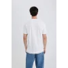 Defacto B8483 Beyaz Regular Fit Bisiklet Yaka Baskılı Kısa Kollu Tişört