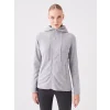 LCWAIKIKI Basic GRİ Kapüşonlu Düz Uzun Kollu Kadın Fermuarlı Sweatshirt