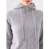 LCWAIKIKI Basic GRİ Kapüşonlu Düz Uzun Kollu Kadın Fermuarlı Sweatshirt