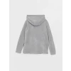 LCWAIKIKI Basic GRİ Kapüşonlu Düz Uzun Kollu Kadın Fermuarlı Sweatshirt