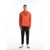 XSIDE TURUNCU Uzun Kollu Baskılı Erkek Kalın Hoodie