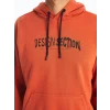 XSIDE TURUNCU Uzun Kollu Baskılı Erkek Kalın Hoodie
