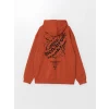 XSIDE TURUNCU Uzun Kollu Baskılı Erkek Kalın Hoodie