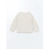 LCW Kids BEJ Bisiklet Yaka Uzun Kollu Nakışlı Kız Çocuk Sweatshirt ve Tayt 2li Takım