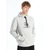 LCW Casual GRİ Uzun Kollu Baskılı Erkek Kalın Hoodie