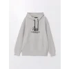 LCW Casual GRİ Uzun Kollu Baskılı Erkek Kalın Hoodie